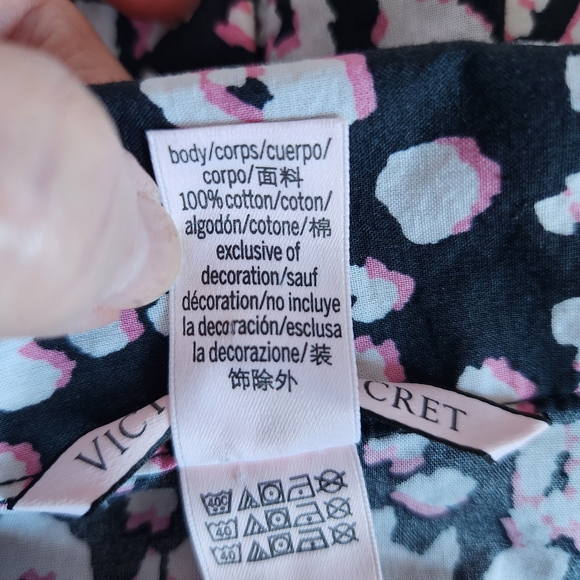Victoria's Secret Animal Print Pink, Black, White Button-Up Night-Shirt M - Picture 7 of 7